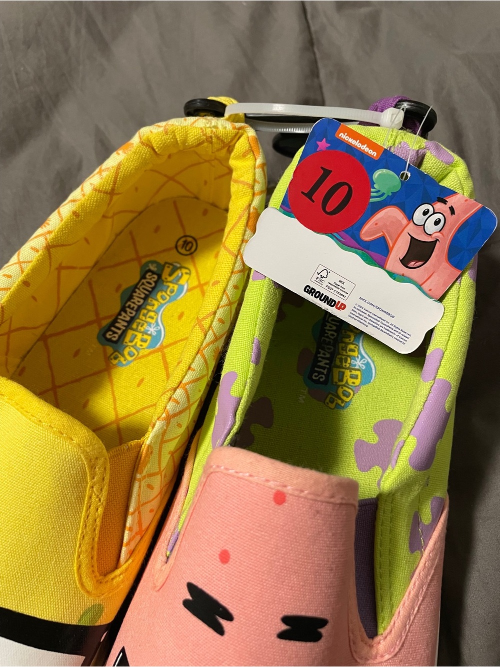New w/tags SpongeBob/Patrick Nickelodeon Slip-On Sneakers Shoes Size 10 Mens - Picture 4 of 10